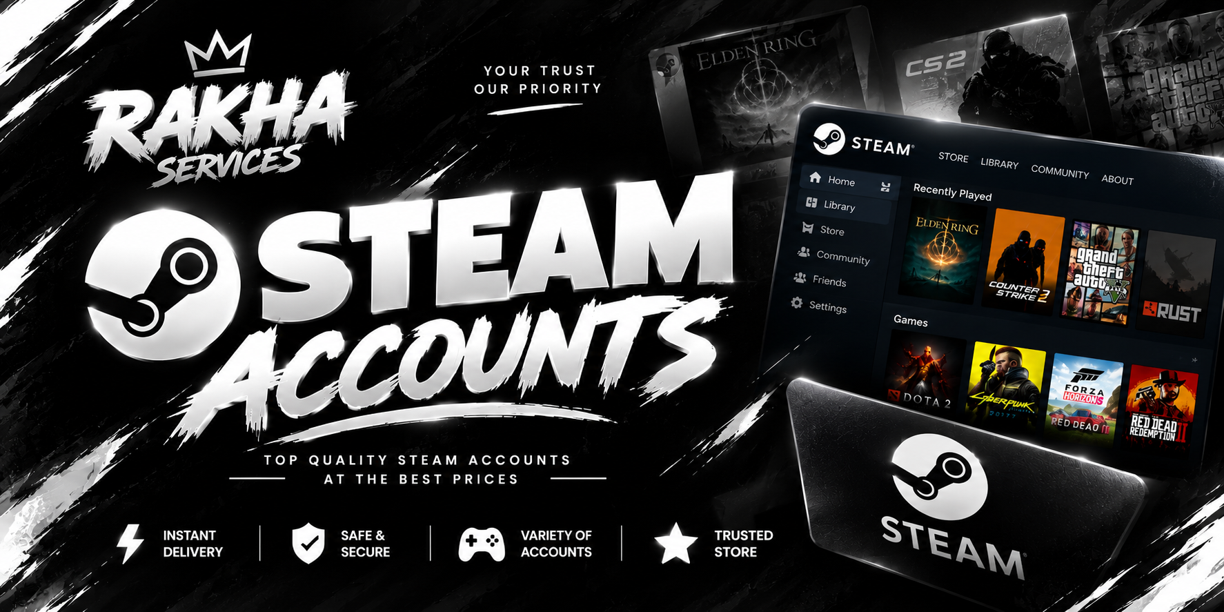Steam Account (10-25 Games)